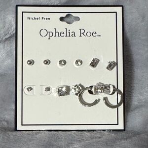 Ophelia Roe Silver Color Earring Set - Mixed Studs & Hoops